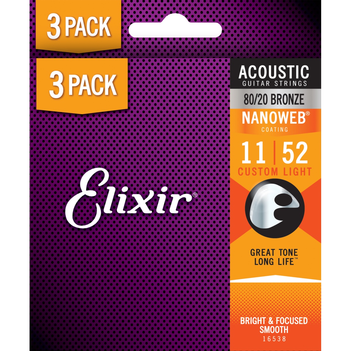 Elixir 80/20 Bronze .011 3-pack 
