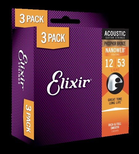 Elixir Phosphor Bronze .012 3-pack