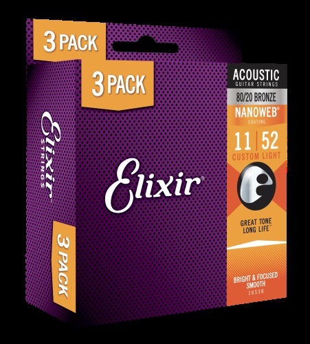 Elixir 80/20 Bronze .011 3-pack 