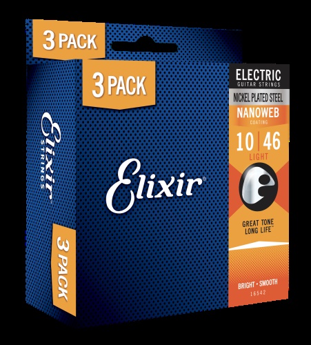 Elixir .010 Nanoweb 3-pack
