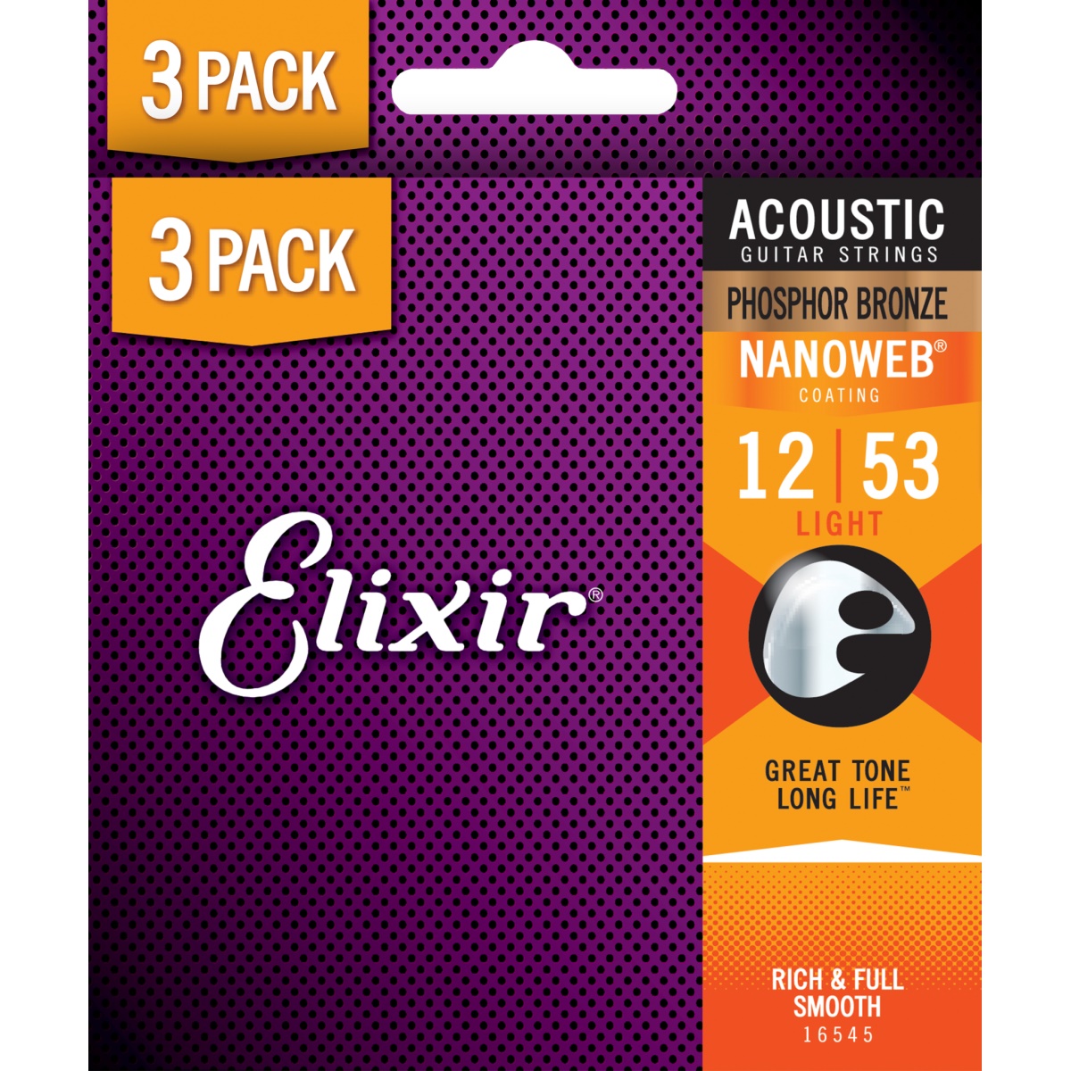 Elixir Phosphor Bronze .012 3-pack
